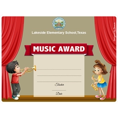 Music Classroom Award Certificate